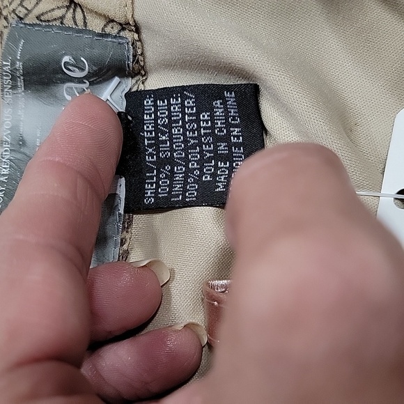 mac & jac 100% Silk, Size 8 Flared Beaded Skirt, NEW with Tags.  Brown / Tan - Picture 10 of 12